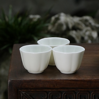 S156 摹古柴烧工夫杯 瓜棱杯